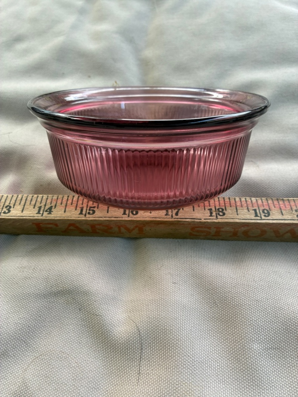 Corningware vision cranberry bakeware.